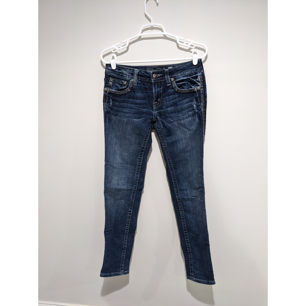 Miss Me Blue Embellished Skinny Jeans Size 28